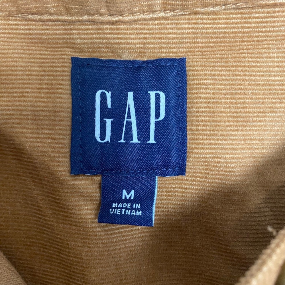 GAP Corduroy Button Up Dress Long Sleeve Pockets Brown Size Medium Puff Sleeve - Picture 4 of 7